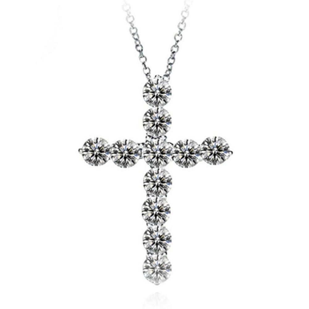 Elegant Silver Cross Pendant Necklace - Picture 5 of 5